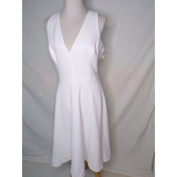 DRESS THE POPULATION Catalina Fit & Flare Dress Off White Small (4-6) NEW - Picture 4 of 8